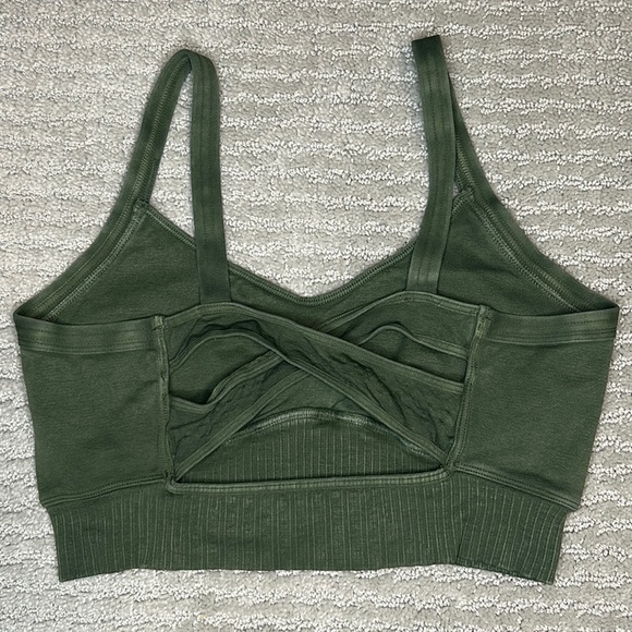 FREE PEOPLE | NWOT Good Karma Scoop Neck Bra in Secret Moss - Picture 6 of 6